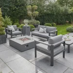 Gio 4 seat lounge set with fire pit table