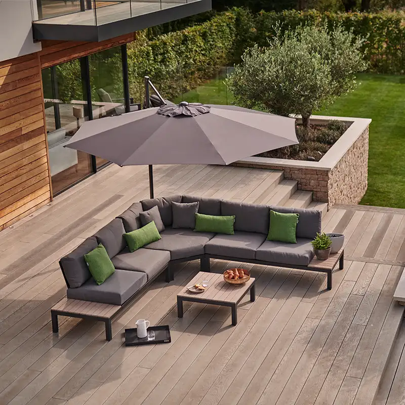Garden furniture on a modern decking