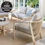 Cora Rope 4 seat lounge set in a sunny conservatory