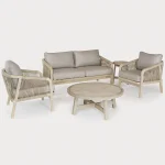 Cora Rope 4 seat lounge set on a white background