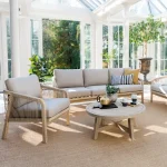 Cora Rope 5 seat lounge set in a sunny conservatory