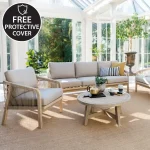 Cora Rope 5 seat lounge set in a sunny conservatory