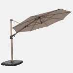 wood effect 3m parasol in stone