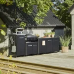 Cozze outdoor kitchen 2 door low unit in a row of outdoor kitchen units