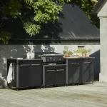 Cozze outdoor kitchen 2 door low unit in a row of outdoor kitchen units