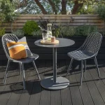 Café Milano bistro set on a decking the a sunny garden