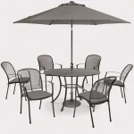 caredo 6 seat dining set with taupe cushions